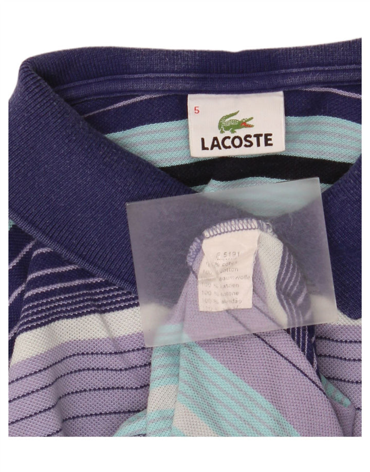 Lacoste herre poloskjorte str. 5 Stor flerfarvet stribet bomuld