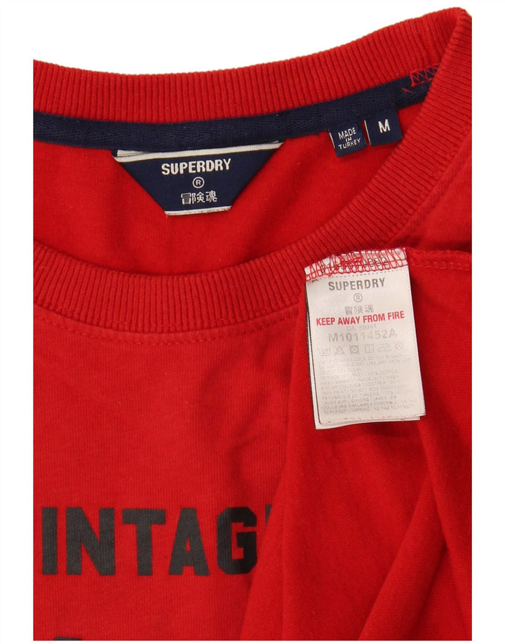 SUPERDRY Herre grafisk T-shirt Top Medium Rød Bomuld