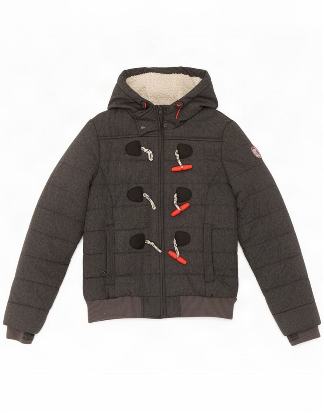 Superdry, polstret hættejakke til kvinder UK 10 Small Grå Polyester