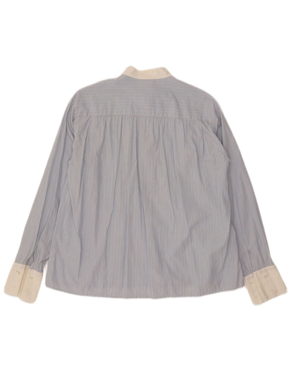 Penny Black Womens Front Tie Pullover Shirt UK 14 Large Blue Pinstripe