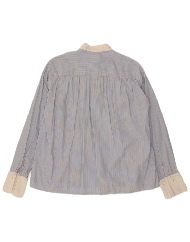 Penny Black Womens Front Tie Pullover Shirt UK 14 Large Blue Pinstripe