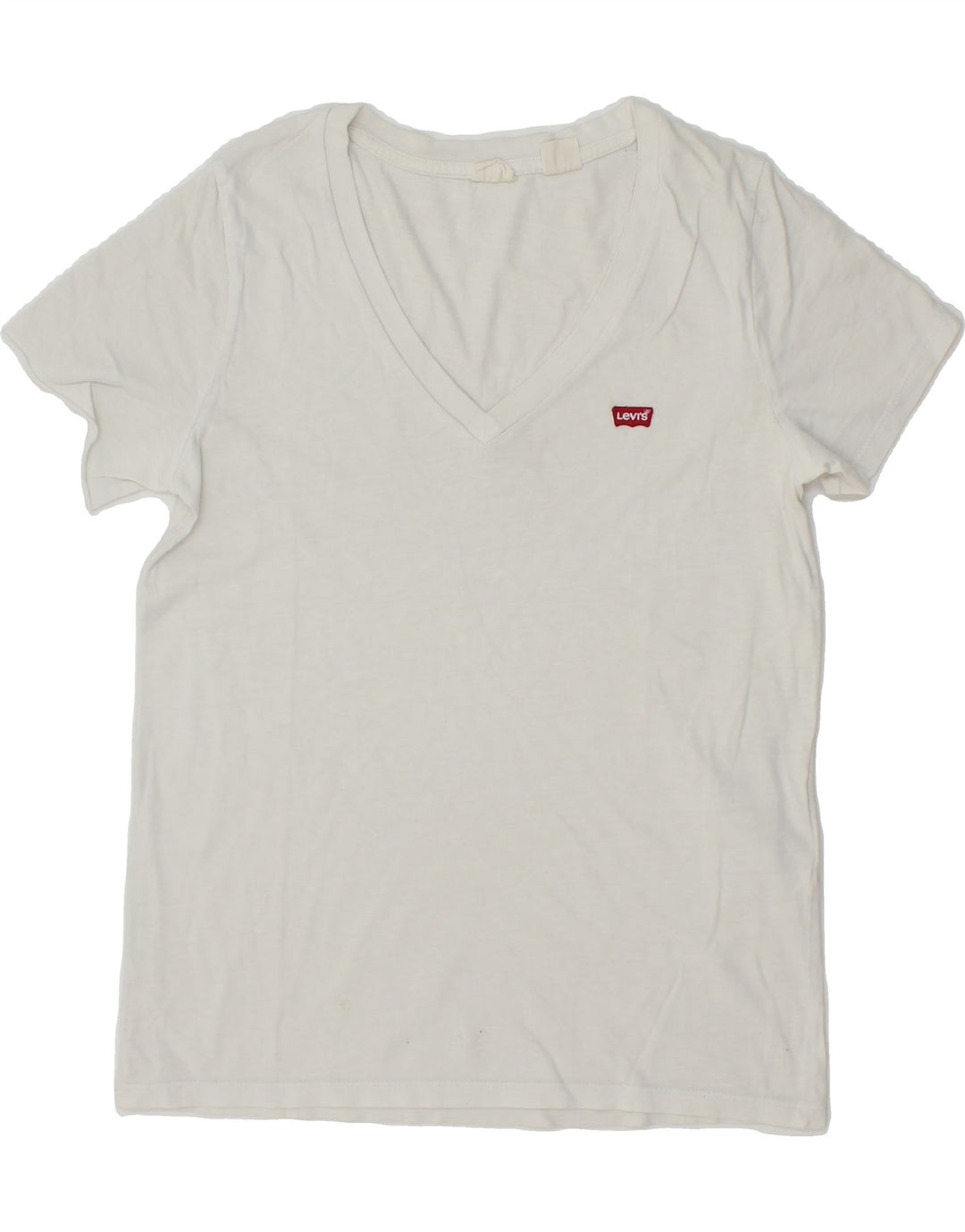 LEVI'S Womens T-Shirt Top UK 6 XS White Cotton Vintage Levi's and Second-Hand Levi's from Messina Hembry 
