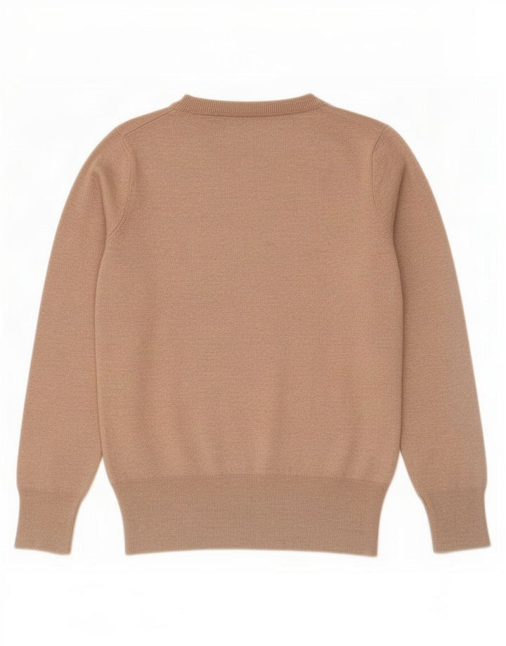 Marks & Spencer Dame V-hals sweater UK 12 Medium Beige Viscose