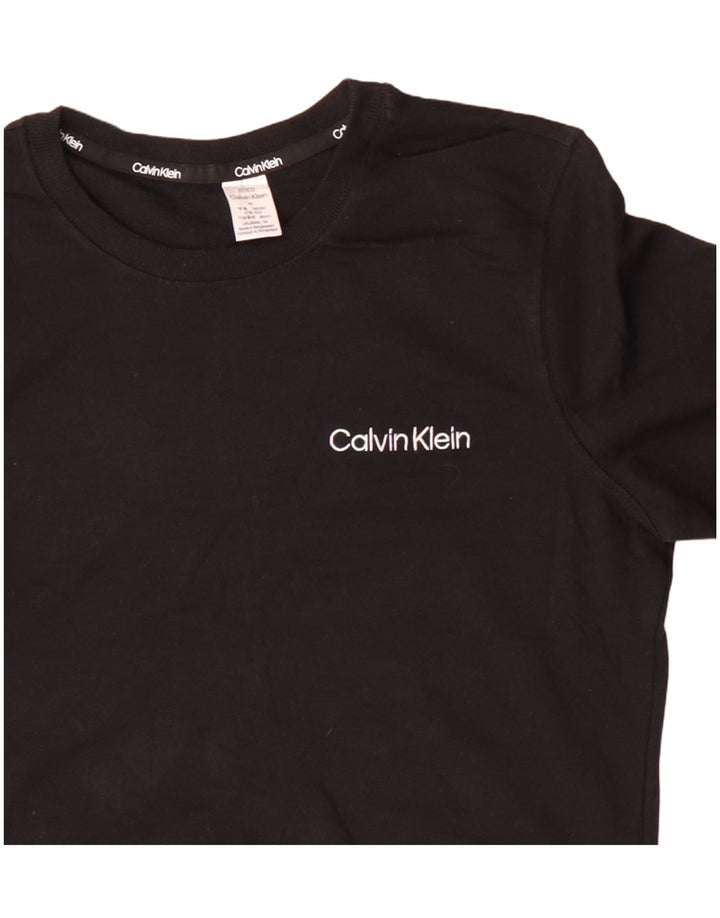 CALVIN KLEIN Dame Sweatshirt Jumper UK 14 Medium Sort Bomuld