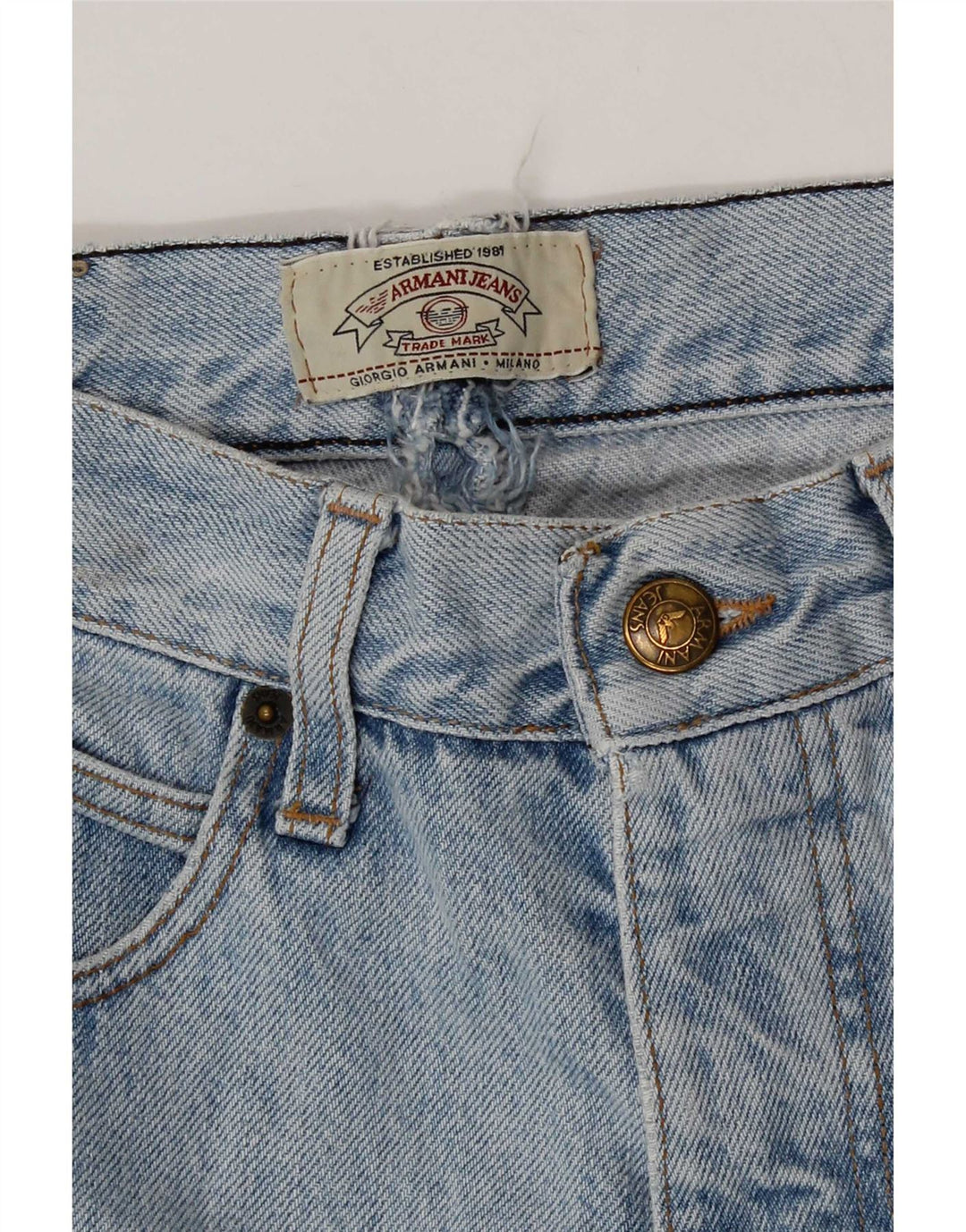 Armani Dame Denim Nederdel W26 Lille Blå