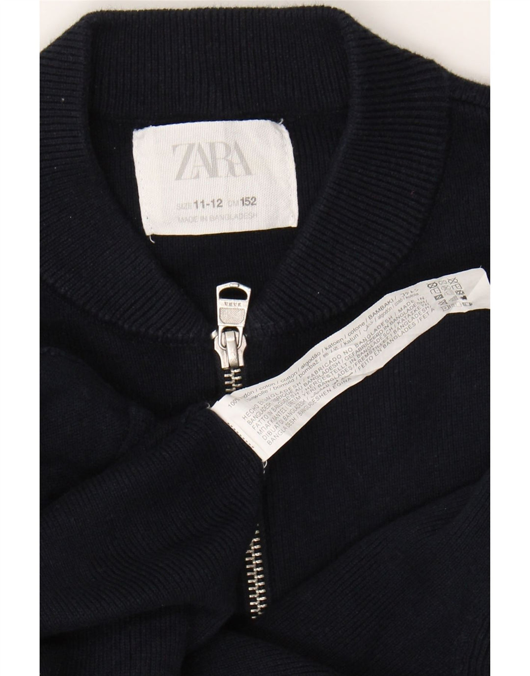ZARA Boys Cardigan Sweater 11-12 Years Navy Blue Cotton