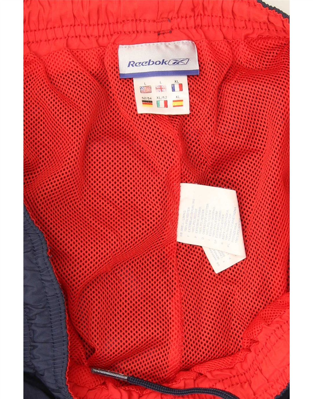 Reebok Herre grafiske træningsdragt Bukser Large Navy Blue Colourblock