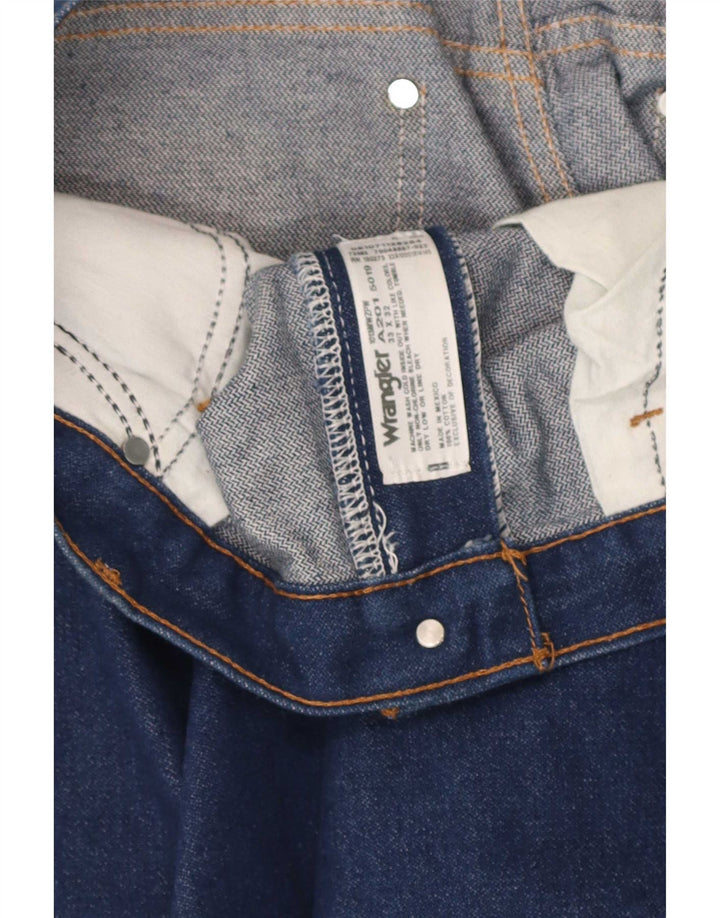 Wrangler Herre Regular Straight Jeans W33 L32 Blå Bomuld