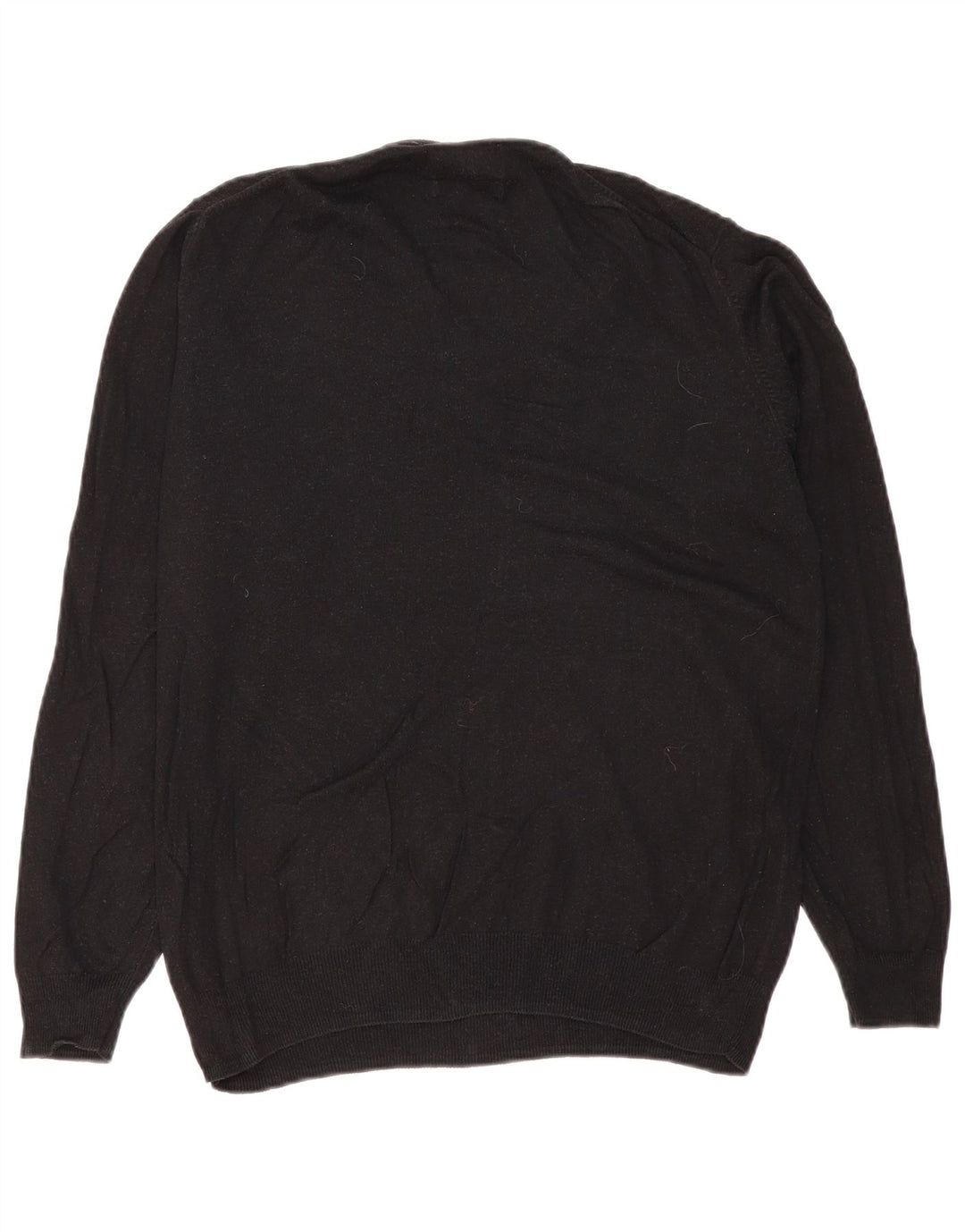 Marks & Spencer Herre Regular Fit V-hals sweater Medium Sort Bomuld