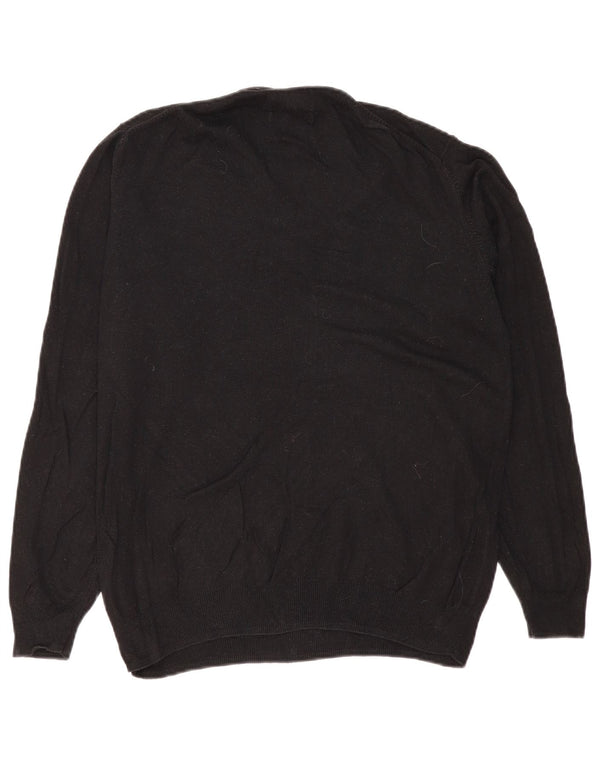 Marks & Spencer Herre Regular Fit V-hals sweater Medium Sort Bomuld