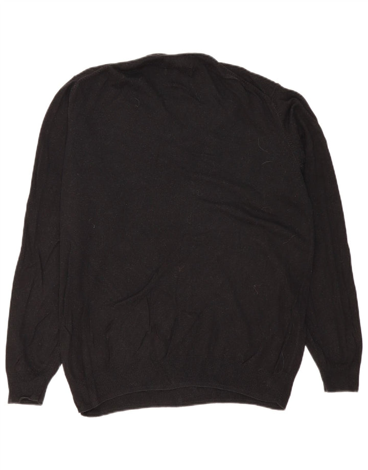 Marks & Spencer Herre Regular Fit V-hals sweater Medium Sort Bomuld