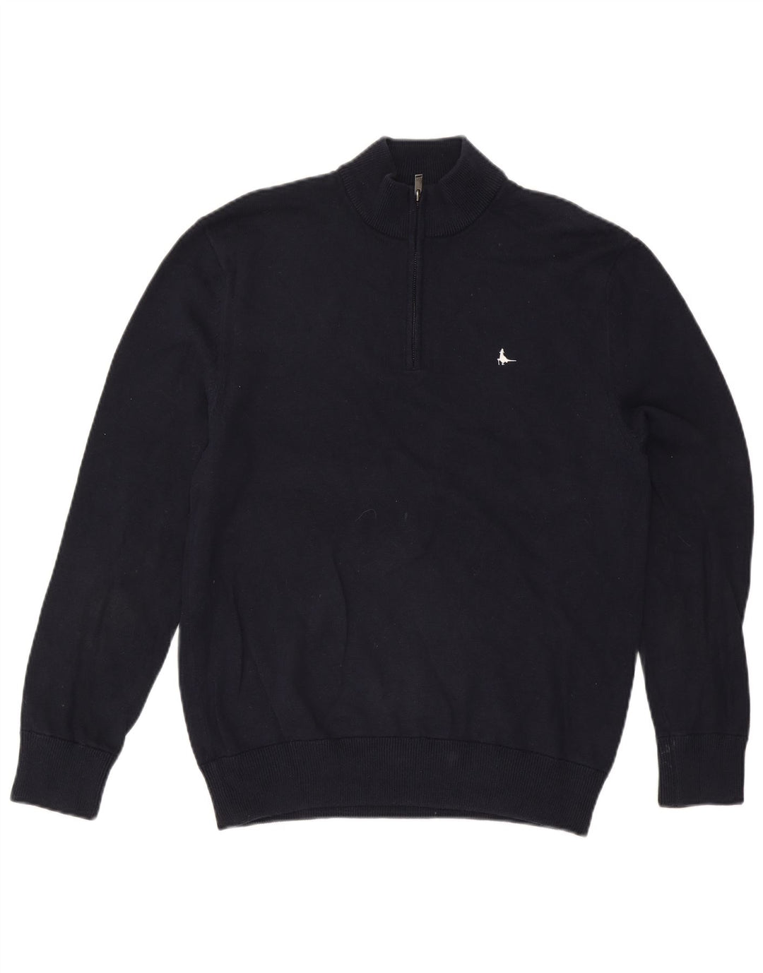 Jack Wills Herre Zip Neck Jumper Sweater Stor Marineblå Bomuld