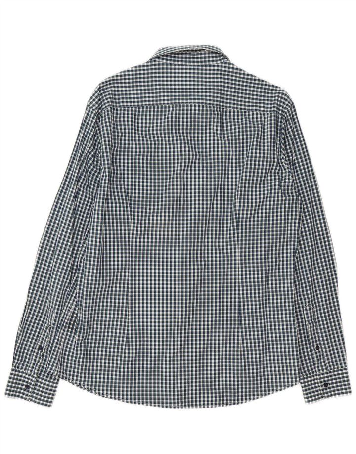 Trussardi Jeans Herreskjorte str. 42 Stor flerfarvet Gingham