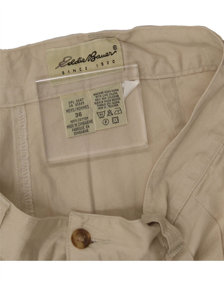 EDDIE BAUER Mens Pegged Chino Shorts W36 Large Beige Cotton Vintage Eddie Bauer and Second-Hand Eddie Bauer from Messina Hembry 