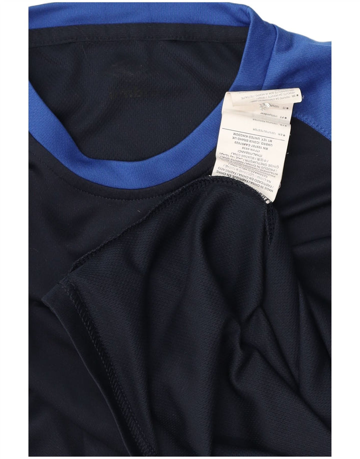 Umbro Herre T-Shirt Top Small Navy Blue Colourblock Polyester