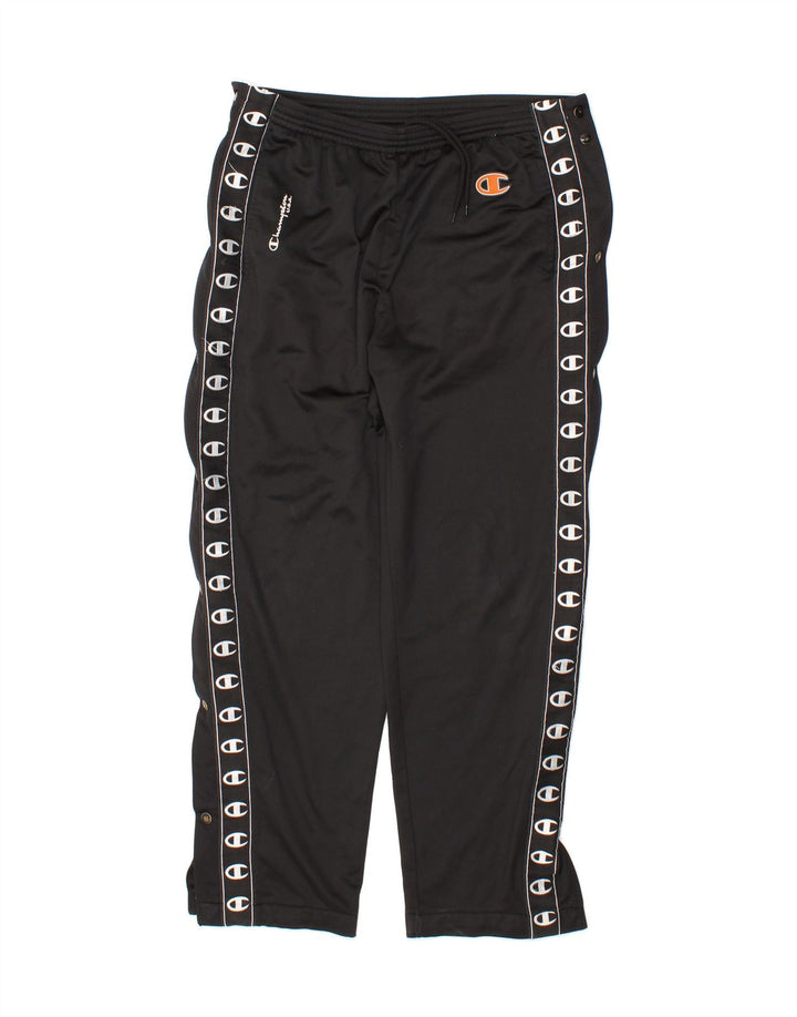 CHAMPION Mens Graphic Tracksuit Trousers Medium  Black Polyester Vintage Champion and Second-Hand Champion from Messina Hembry 