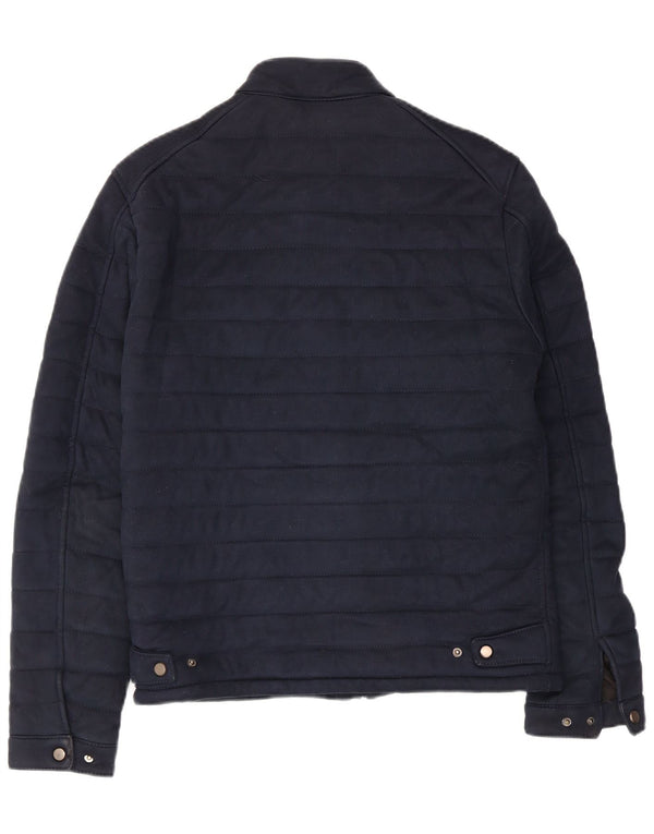 Zara Polstret Herrejakke UK 36 Small Navy Blue Polyester