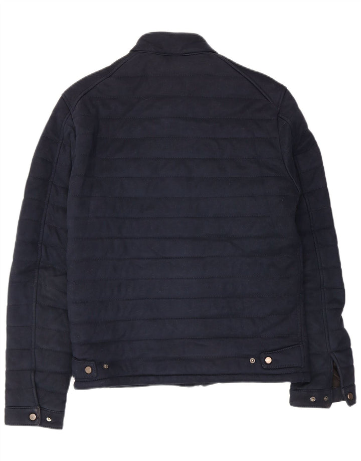 Zara Polstret Herrejakke UK 36 Small Navy Blue Polyester