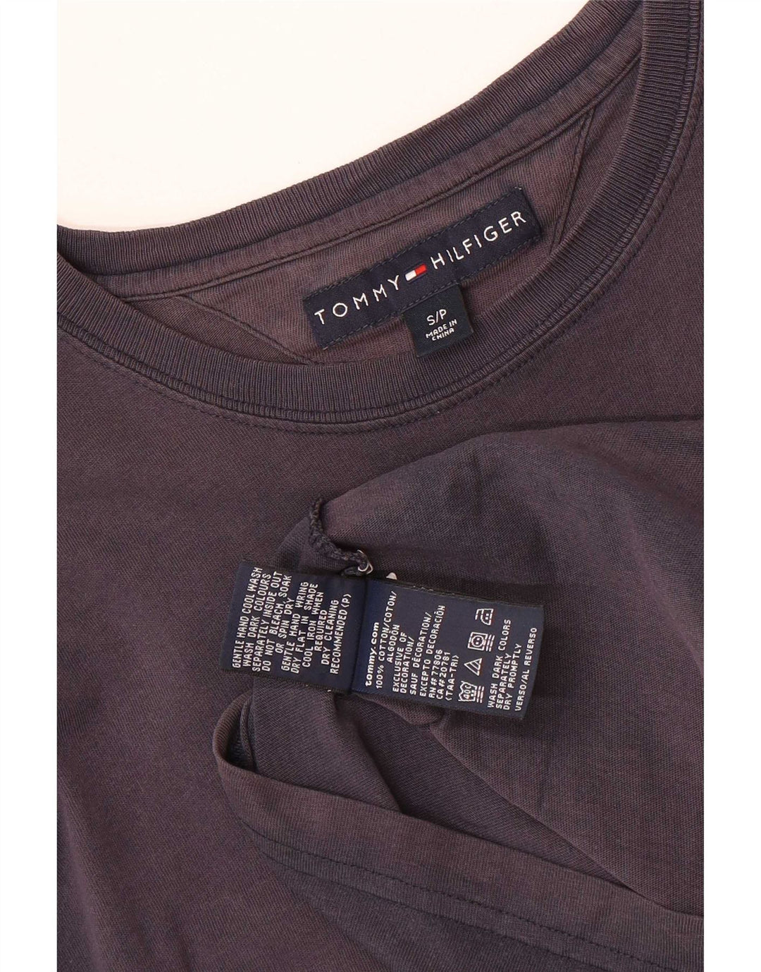 Tommy Hilfiger Herre T-shirt Top Lille marineblå bomuld