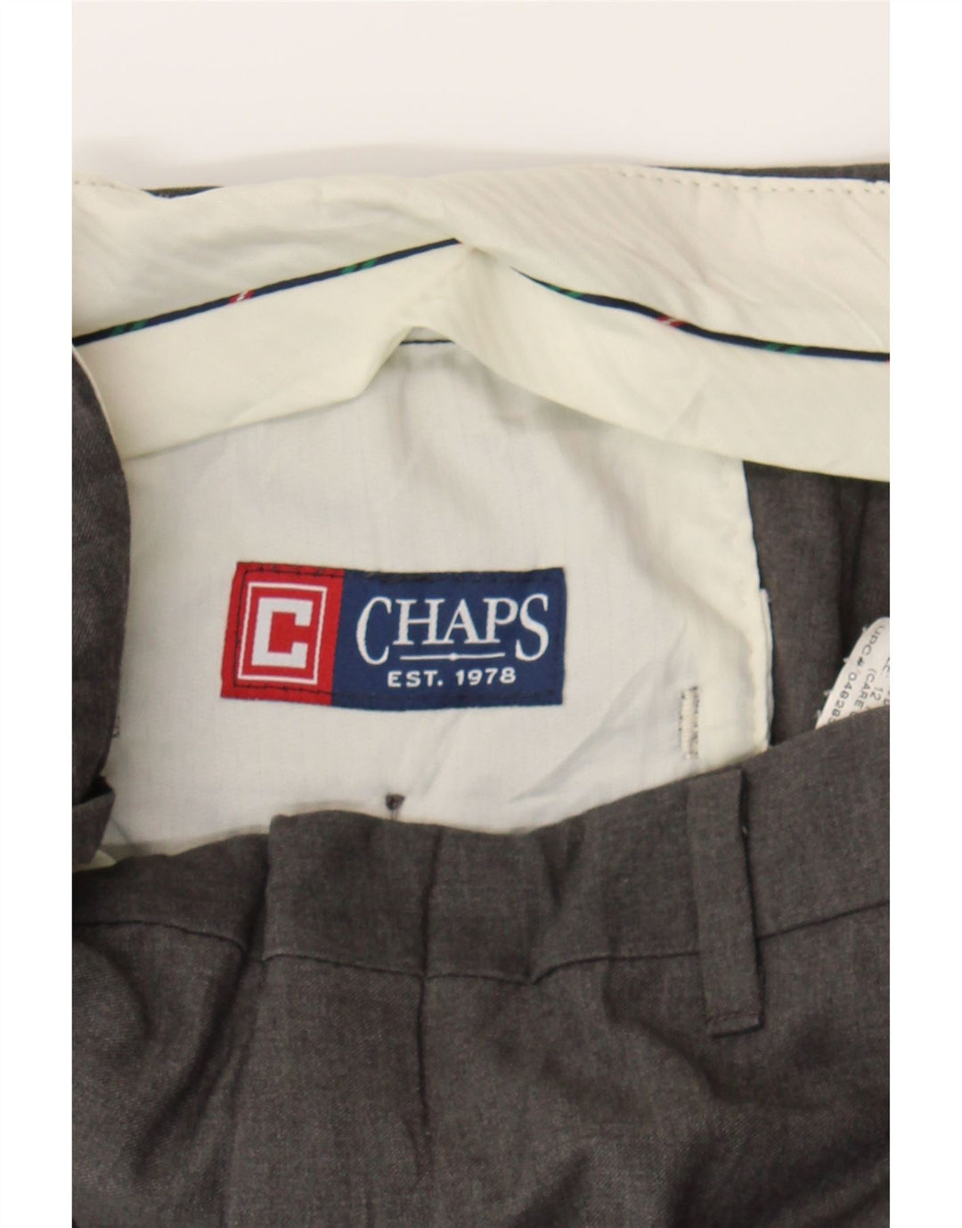 CHAPS Boys Straight Chino Trousers 11-12 Years W26 L27 Grey Polyester Vintage Chaps and Second-Hand Chaps from Messina Hembry 