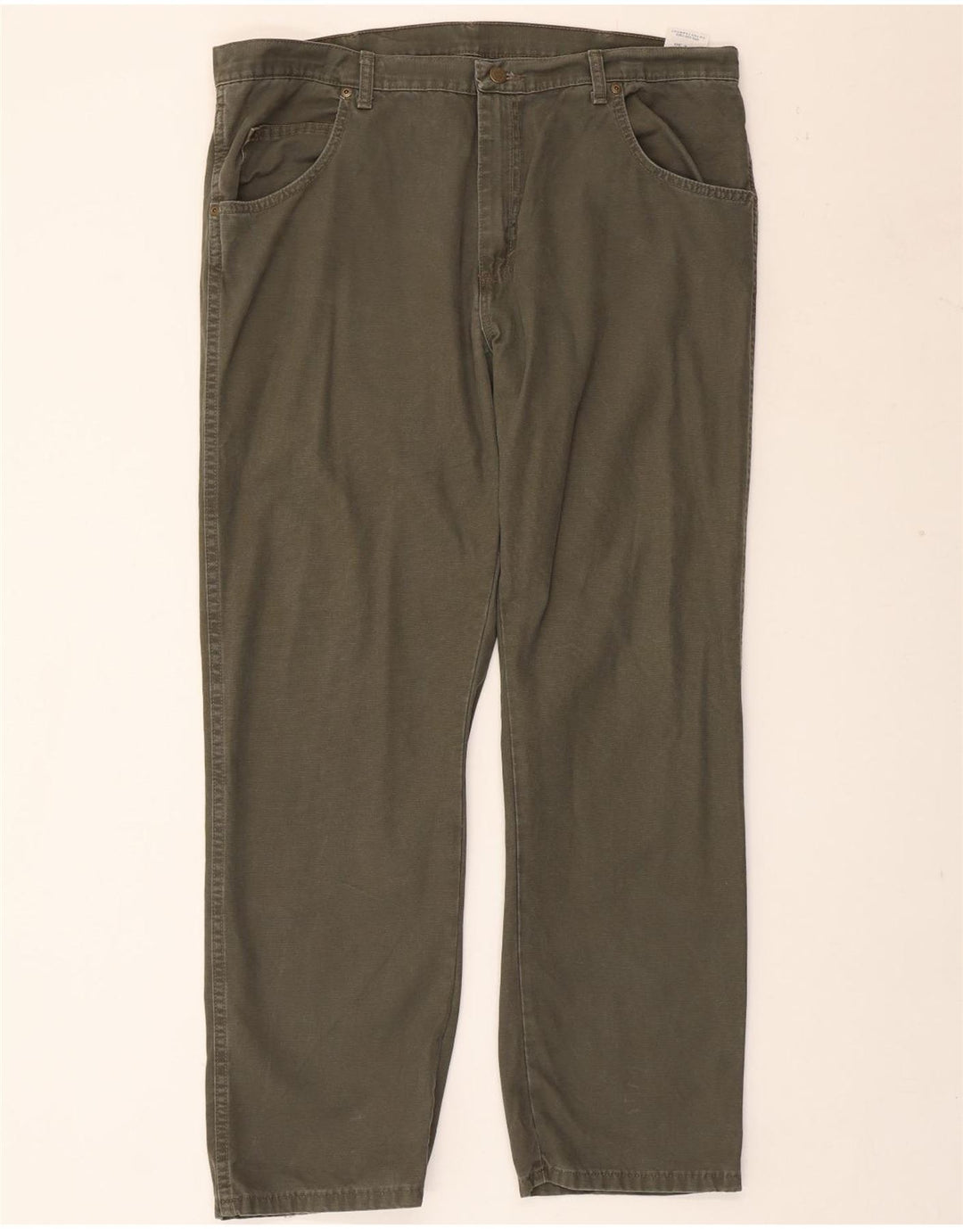 WRANGLER Straight Casual Bukser til mænd W40 L30 Khaki Bomuld