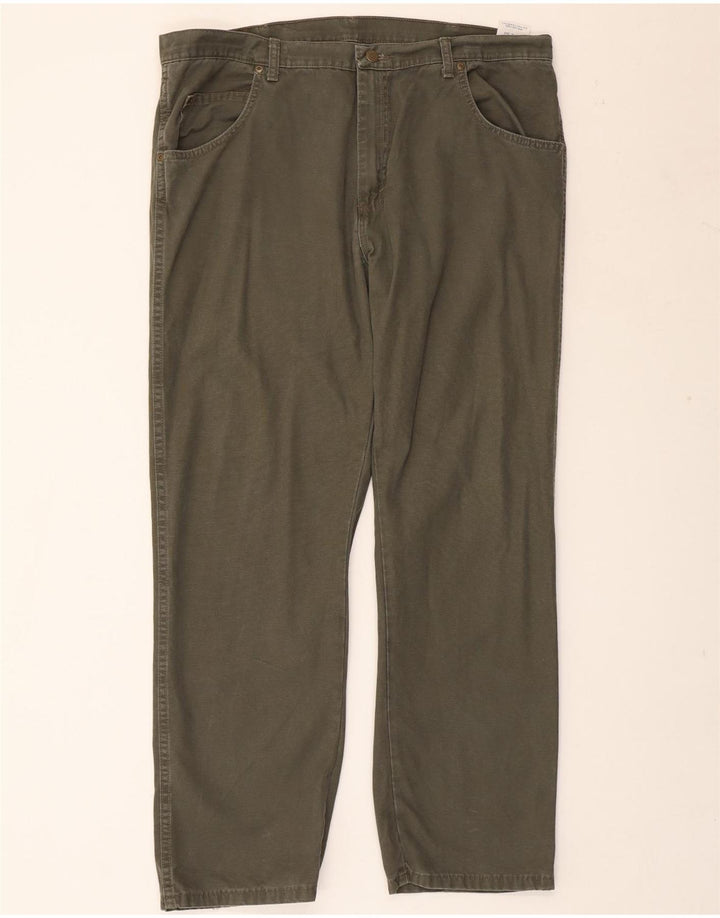 WRANGLER Straight Casual Bukser til mænd W40 L30 Khaki Bomuld