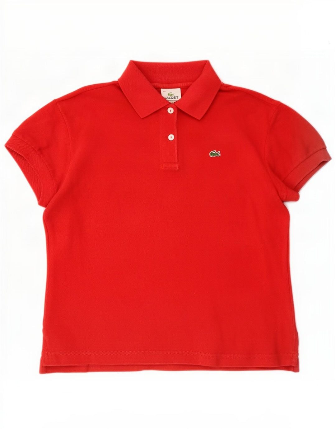 Lacoste Womens Crop Polo Shirt Størrelse 40 Medium Rød Bomuld
