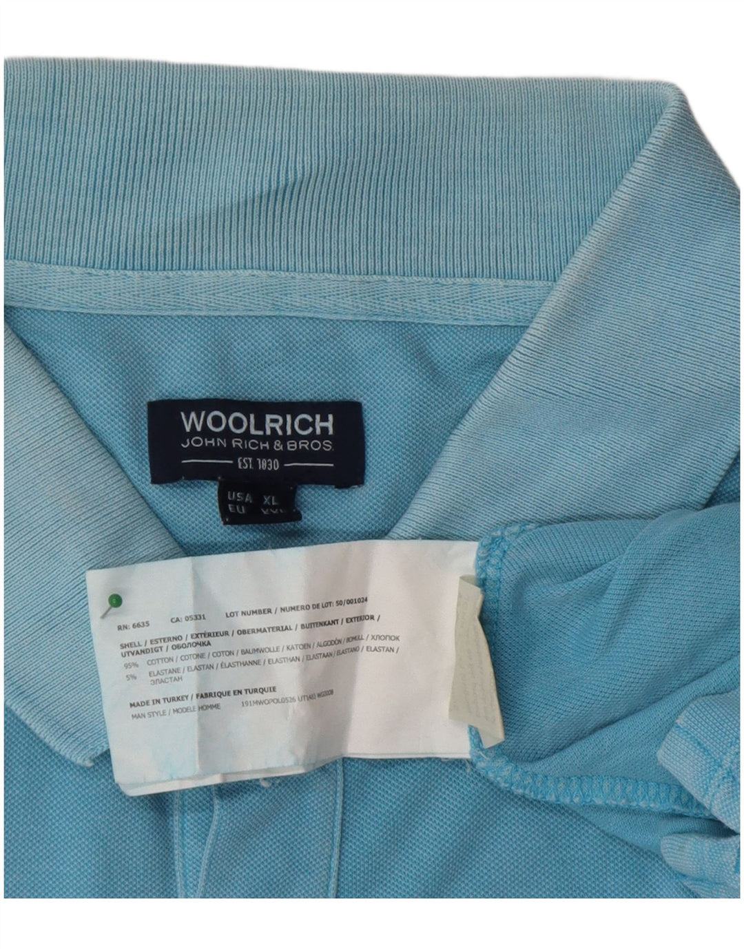 Woolrich Herre Polo Shirt 2XL Blå Bomuld
