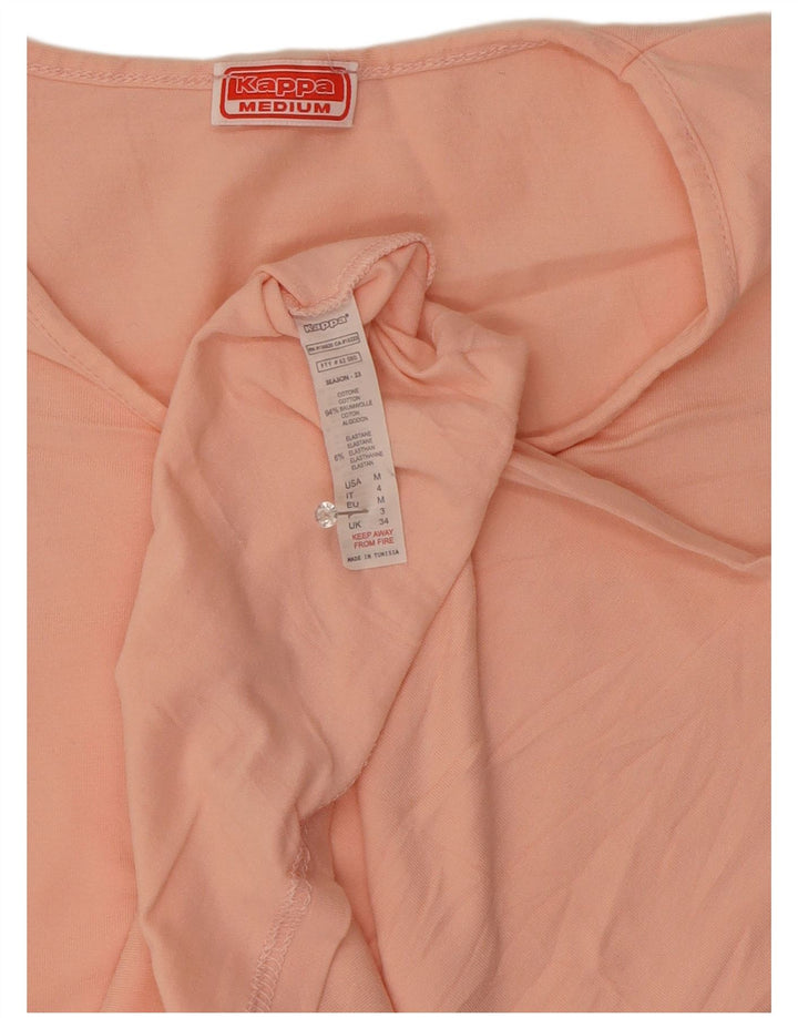 Kappa Dame T-Shirt Top UK 12 Medium Pink Bomuld
