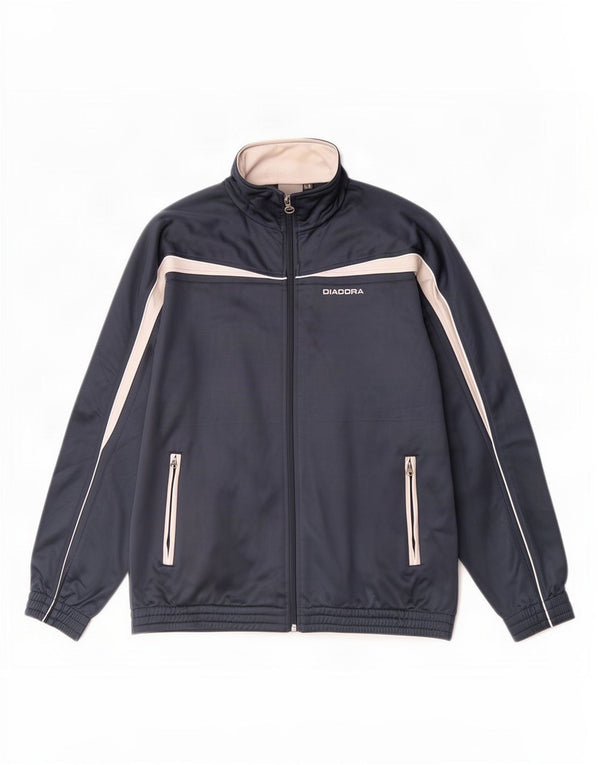 Diadora Herre træningsdragt Topjakke UK 40 Medium Navy Blue Colourblock