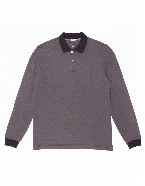 Champion Herre Easy Fit langærmet poloshirt Stor marineblå bomuld