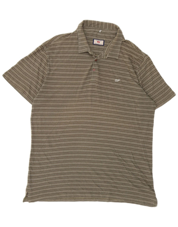 Carrera Herre Regular Fit Polo Shirt XL Khaki Stribet Bomuld