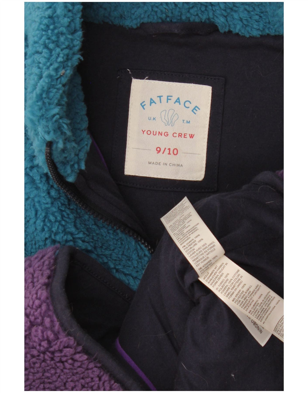 Fat Face Girls Fleece Gilet 9-10 år Flerfarvet Colourblock Polyester