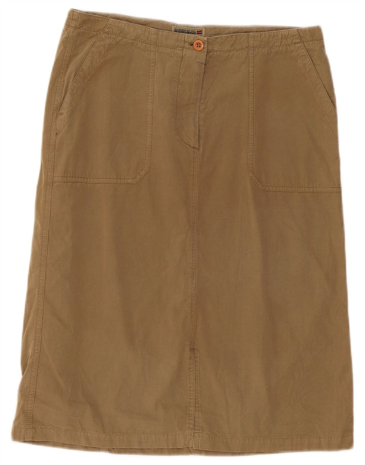 Napapijri Dame Midi Nederdel IT 44 Medium W32 Brun Bomuld