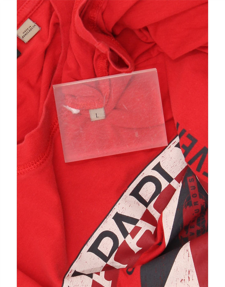 NAPAPIJRI Herre grafisk T-shirt Top Stor Rød