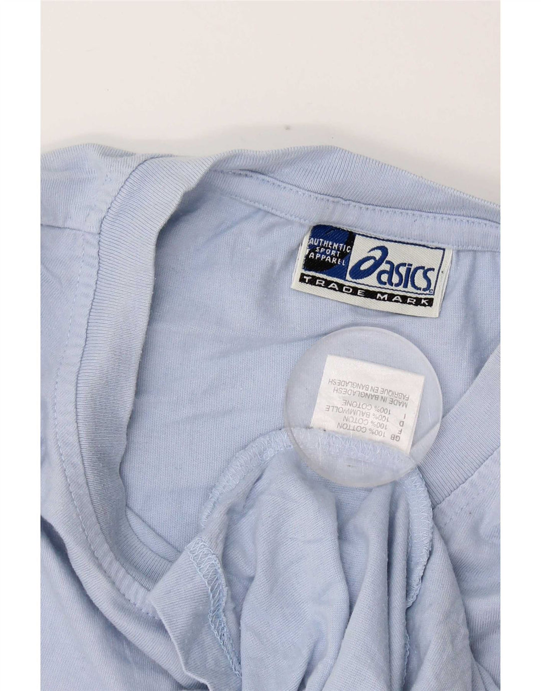 Asics Herre T-Shirt Top XL Blå Stribet Bomuld