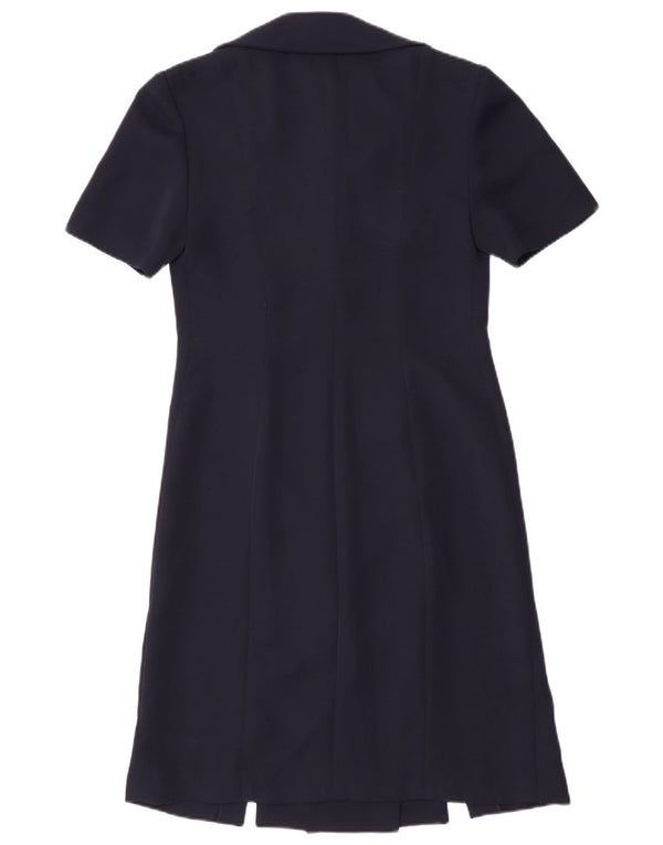 LUISA SPAGNOLI Dame dobbeltradet skjortekjole IT 42 Medium Navy Blue