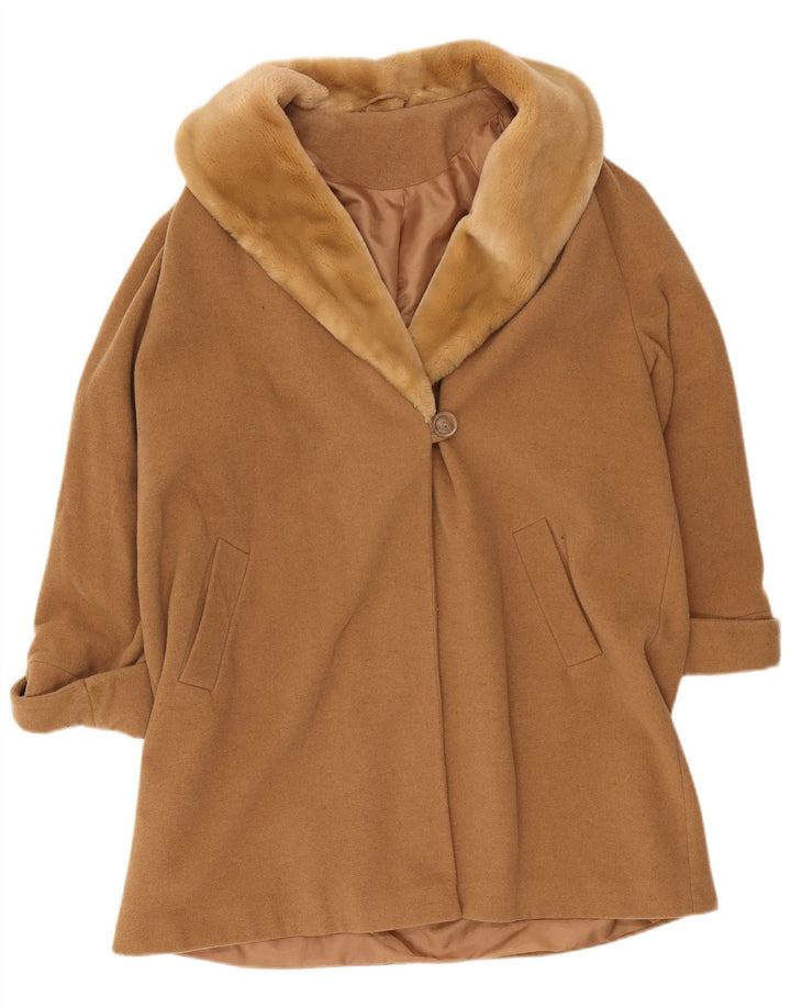 St. Bernard Dame Overfrakke UK 14 Stor Beige Uld