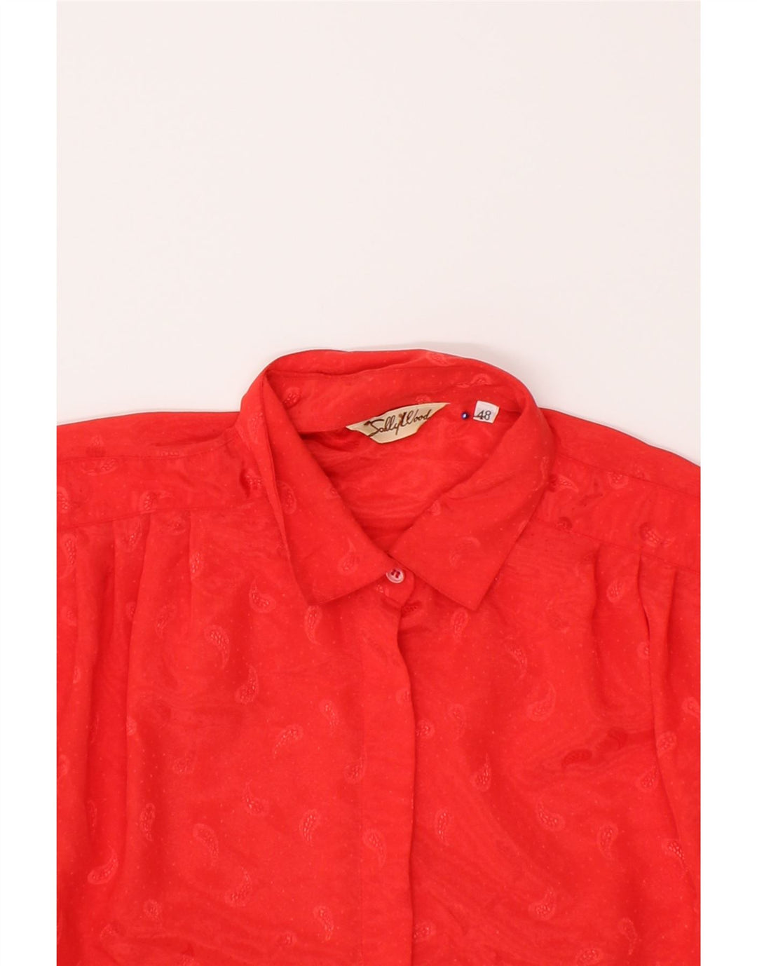 VINTAGE Womens Shirt Blouse IT 48 XL Red Paisley Polyester Vintage Vintage and Second-Hand Vintage from Messina Hembry 