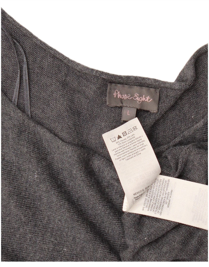 Phase Eight Dame Oversized Boat Neck Jumper Sweater UK 16 Large Grey