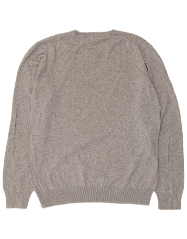 Besætningstøj Herre V-hals sweater Stor grå bomuld