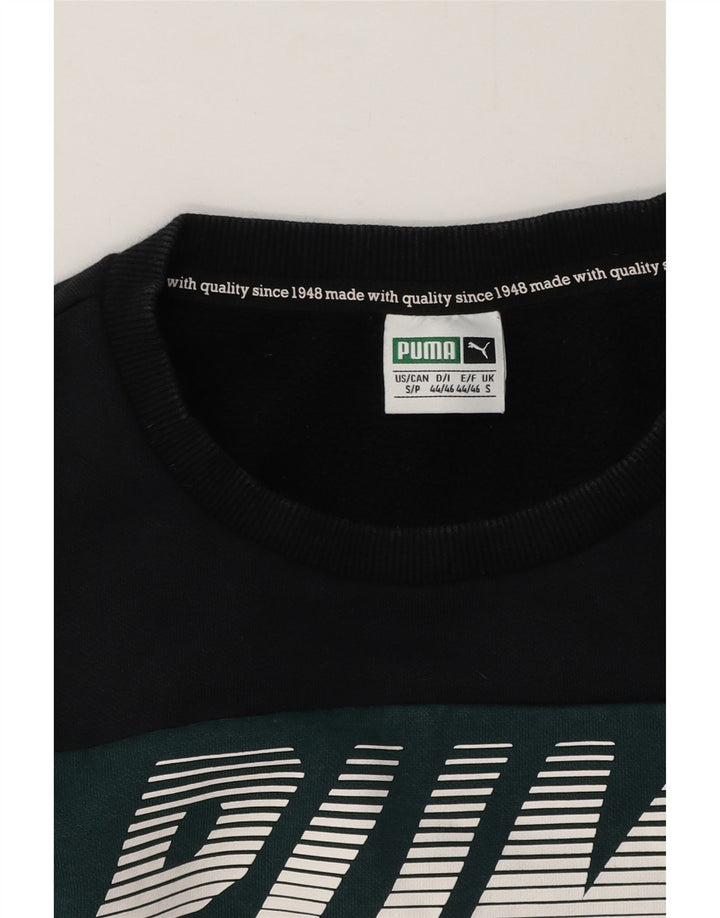 Puma Herre Grafisk Sweatshirt Jumper Lille Sort Colourblock