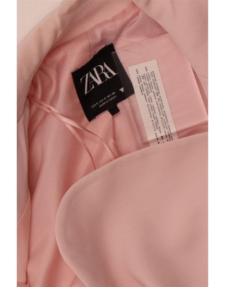 Zara Dame 2 Button Blazer Jacket UK 10 Small Pink Polyester
