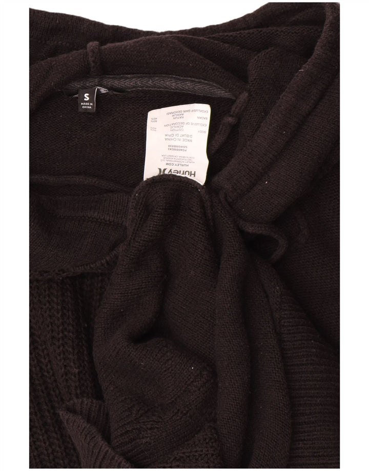 Hurley Womens Oversized Jumper Sweater UK 10 Small Black Bomuld