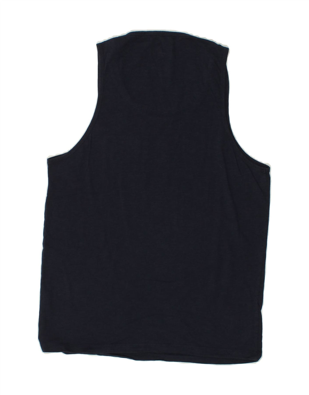 JULES Mens Regular Graphic Vest Top Medium Navy Blue Cotton Vintage Jules and Second-Hand Jules from Messina Hembry 