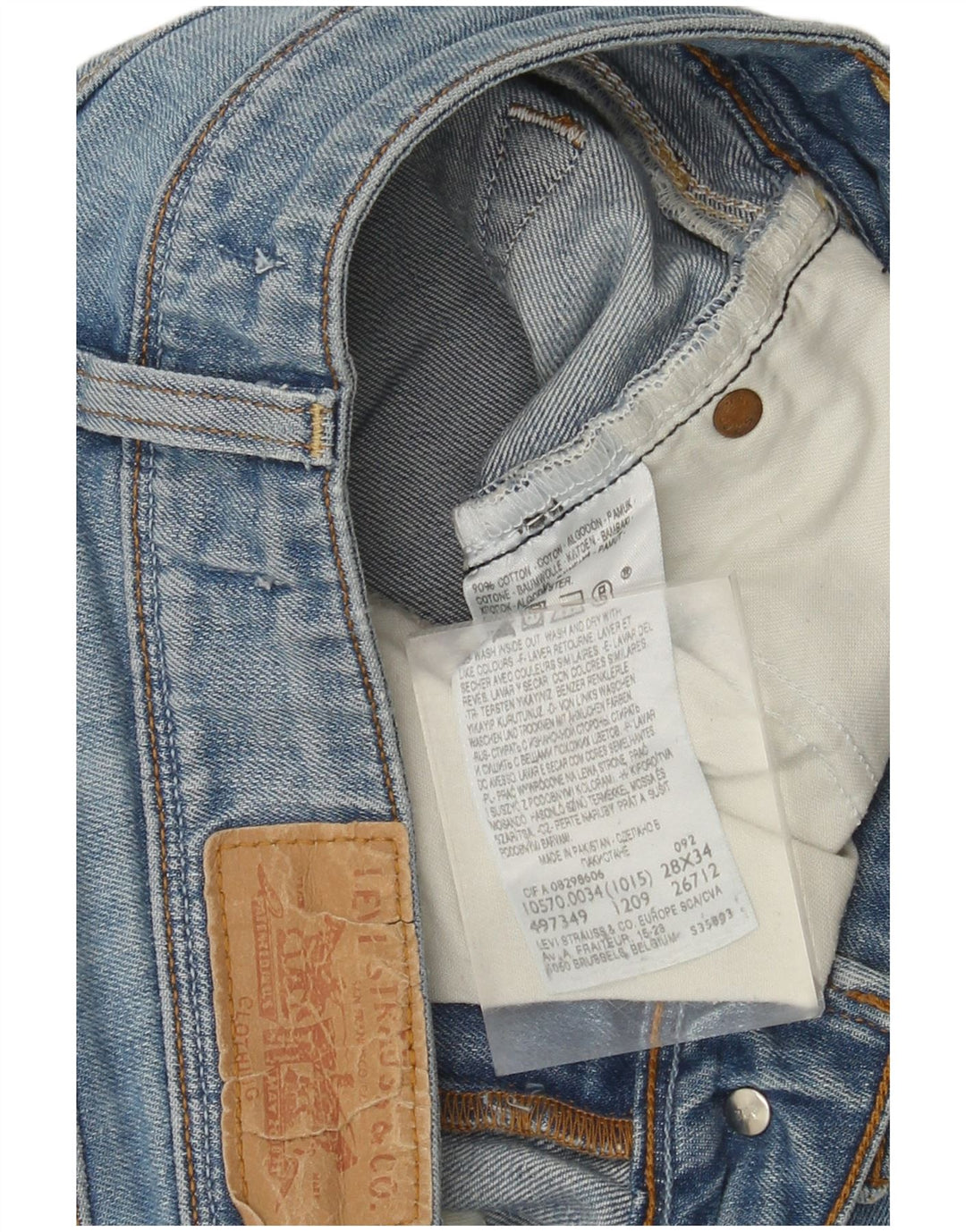 Levi's Dame 570 Straight Jeans W28 L30 Blå Bomuld