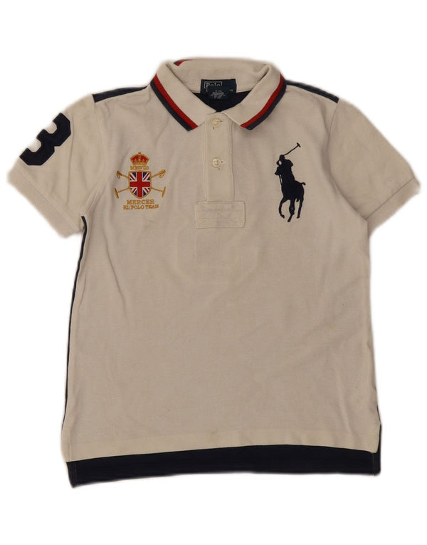 Polo Ralph Lauren drenge kortærmet skjorte 5-6 år Hvid Colourblock