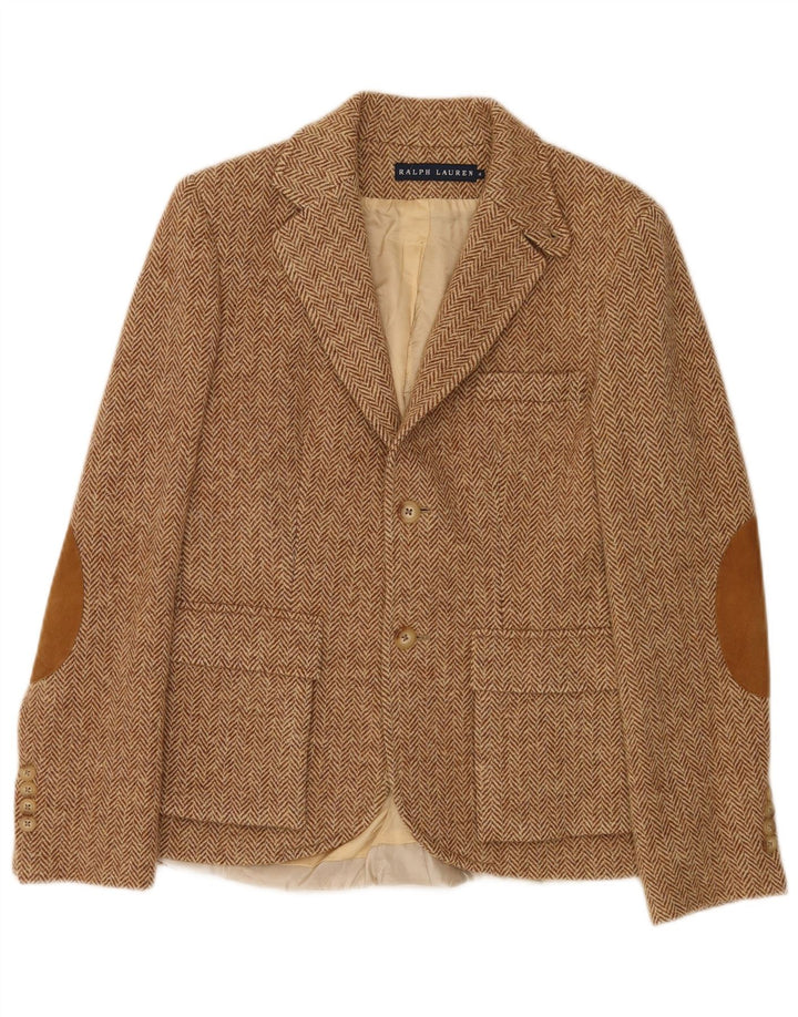 Ralph Lauren Dame 2-knaps blazerjakke US 4 lille brun sildeben