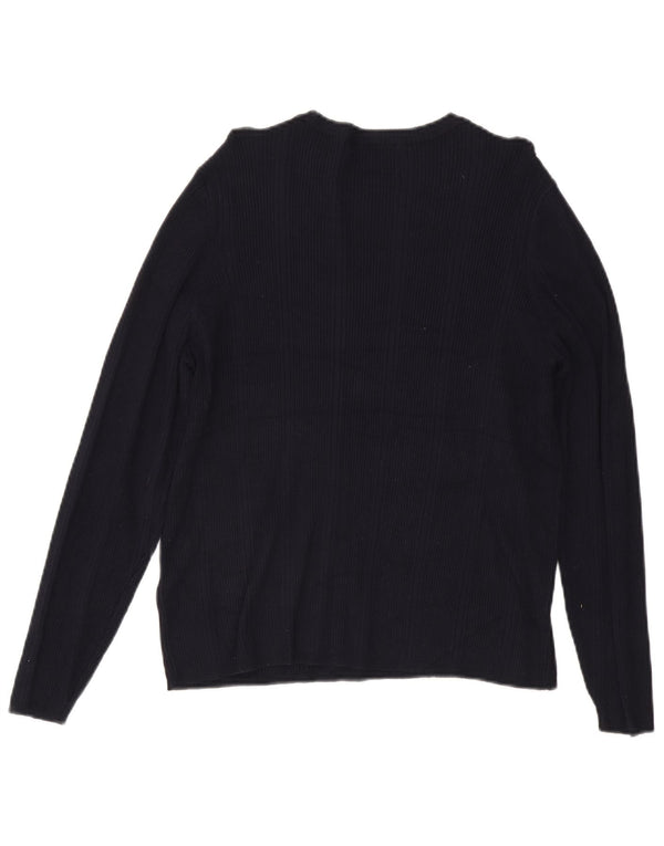 Marks & Spencer Dame Boat Neck Jumper Sweater UK 22 3XL Navy Blue Viscose