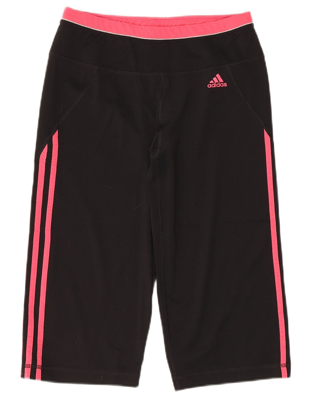 ADIDAS Dame Climalite Capri Leggings UK 8/10 Small Black Polyester